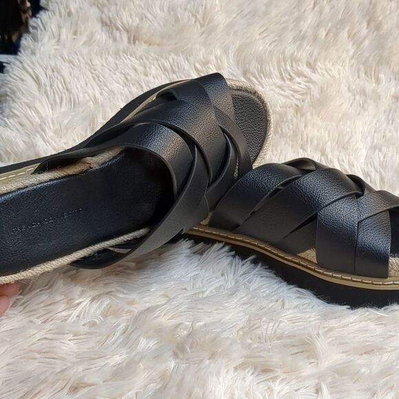 French Connection Strappy Black Flatform Sandal, Size 6.5 Approx - Picture 3 of 9